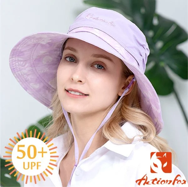 【挪威 ACTIONFOX】女新款 抗UV透氣遮陽帽UPF50+.中盤帽.漁夫帽/631-5131 淺紫✿30E010